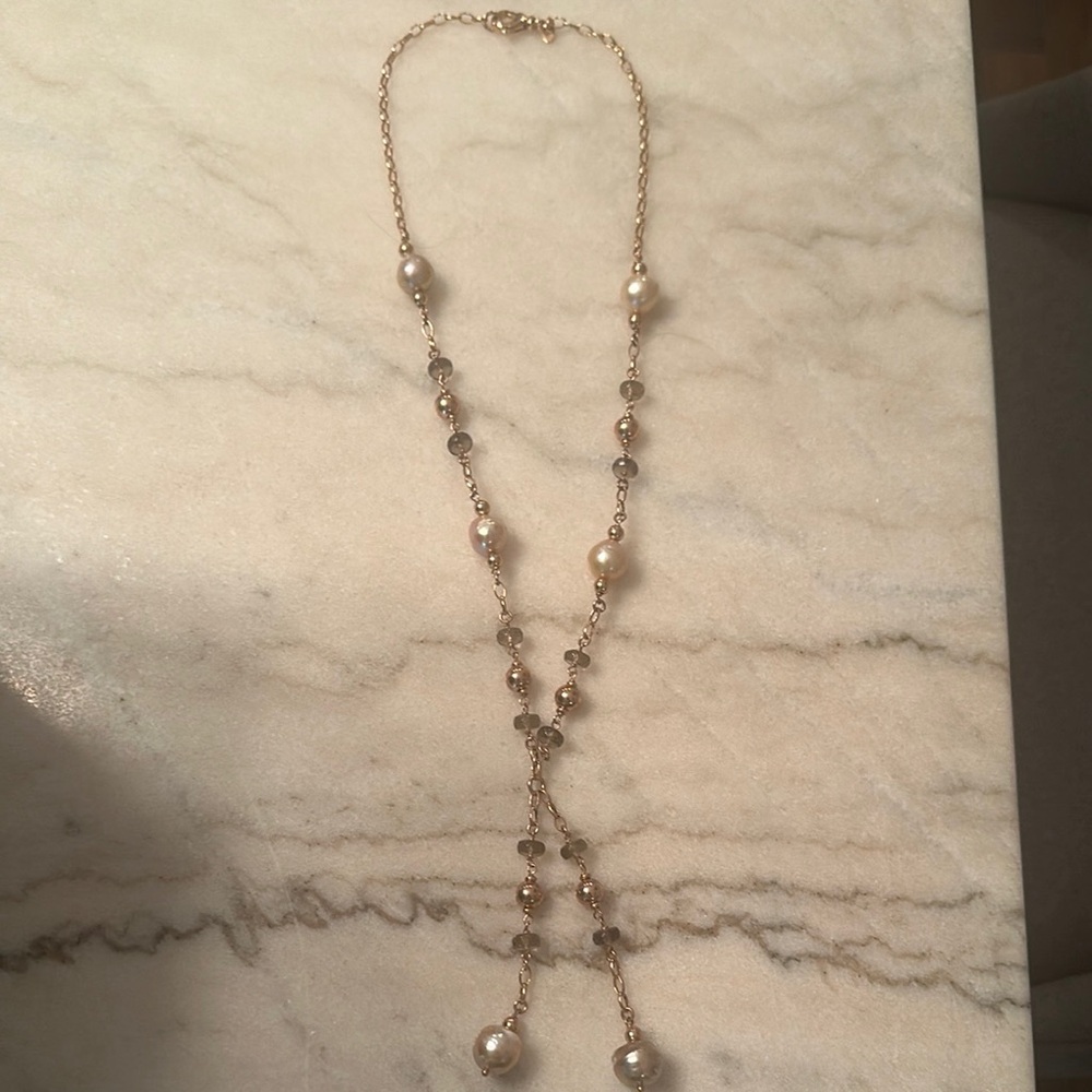 Lisa Robertson Elegant Rose Gold and Pearl Necklace